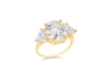 Sterling Silver Gold Plated Tri-Zirconia  Set Ring
