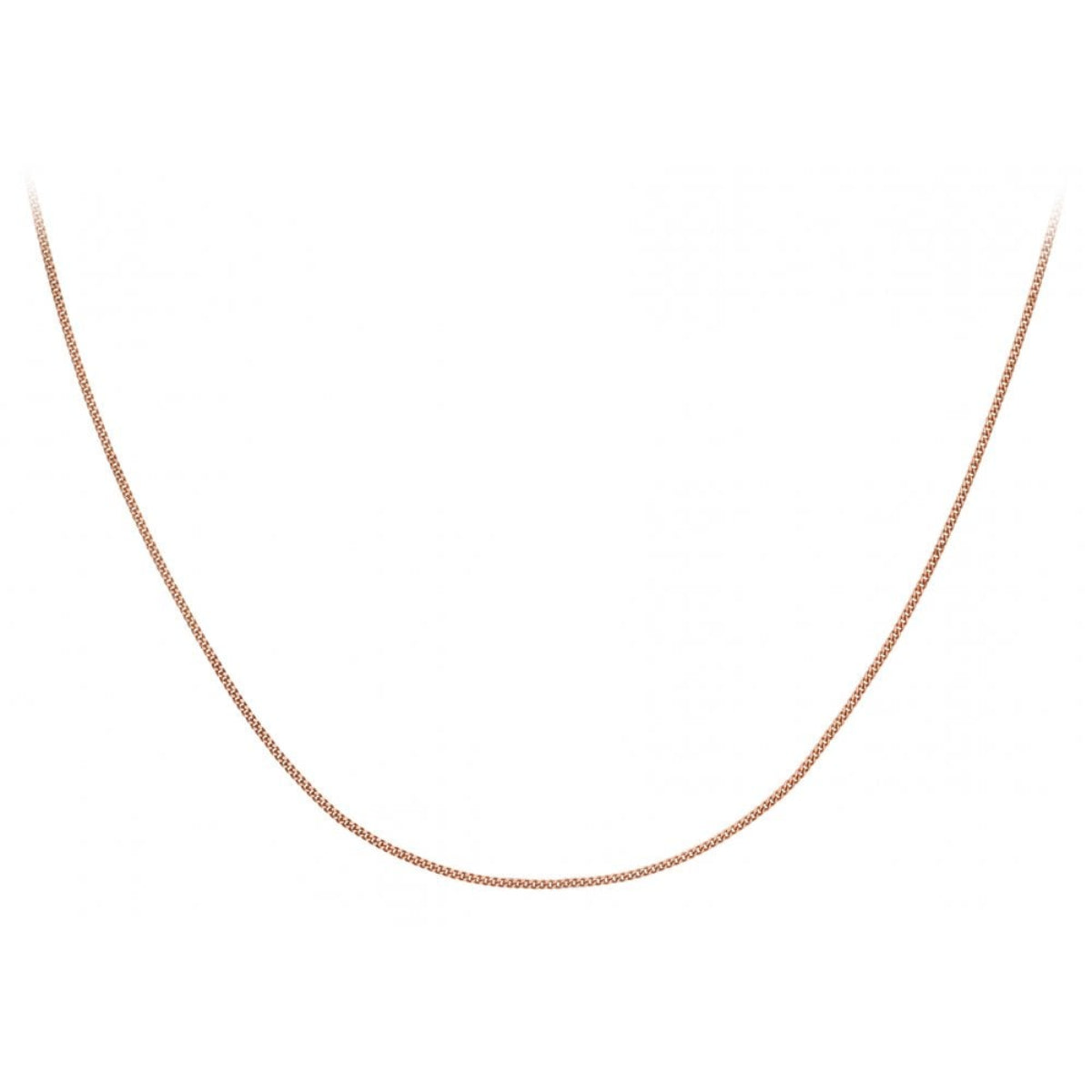 18ct Rose Gold 25 Diamond Cut Slim Curb Chain