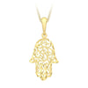 9ct Yellow Gold Diamond Cut Hamsa Pendant