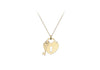 9ct Yellow Gold Heart Padlock and Key Adjustable Necklace  