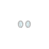 9ct White Gold 0.10ct Diamond Cluster Oval Aquamarine Stud Earrings