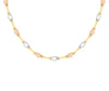 9ct 3-Tone Gold Hearts and Kisses Links Necklace