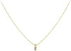 9ct Yellow Gold 0.02ct Diamond & Amethyst Pendant Snake Chain Necklace