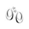 Oval Stud Earrings Hand-Set With A Diamond Accent