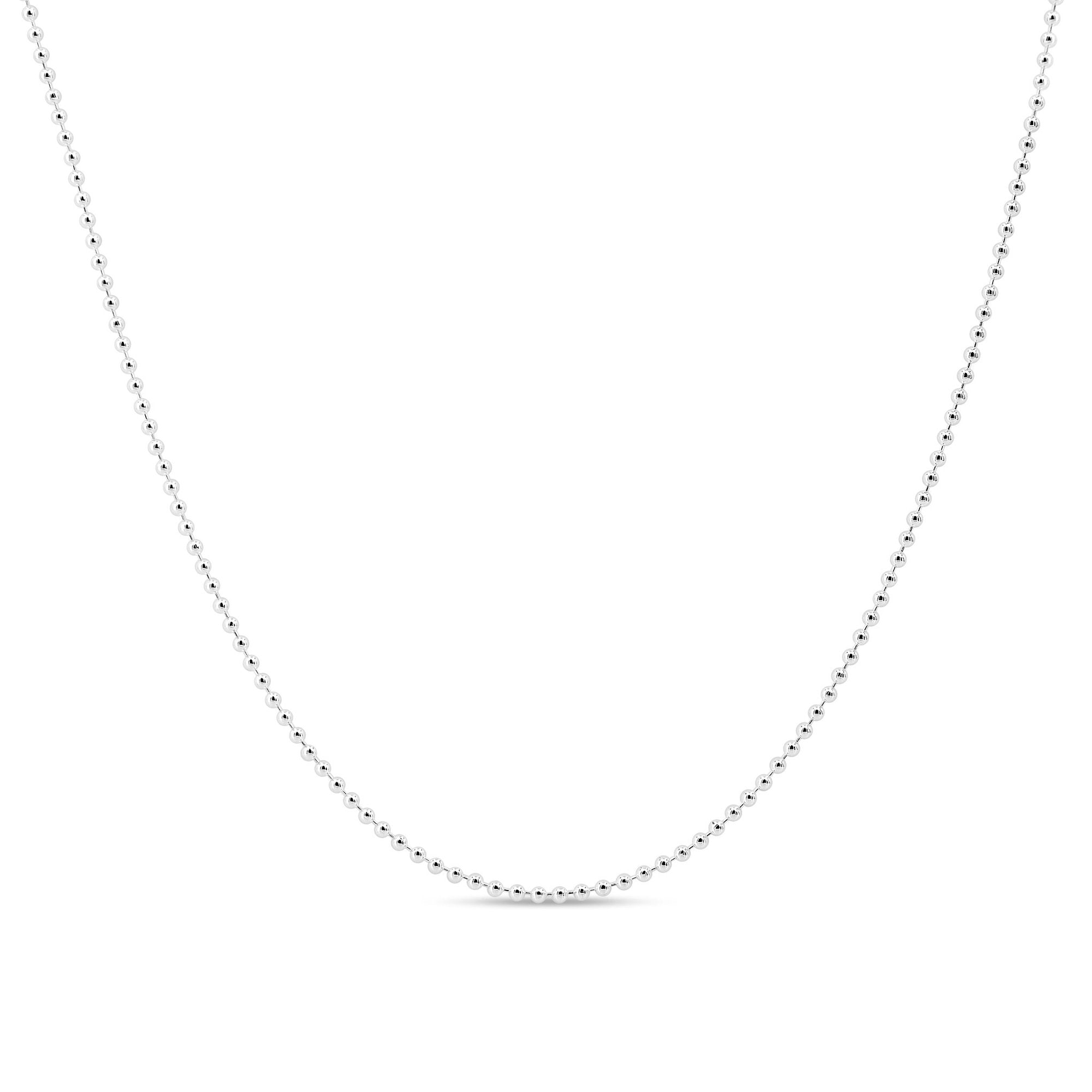 Platinum Slim Polished Ball Chain