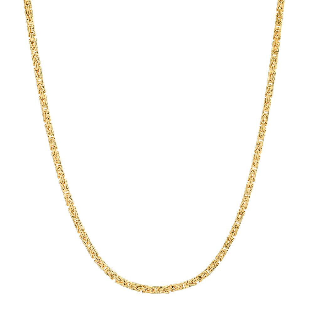 9ct Gold Mini Squares Byzantine Chain Necklace