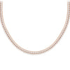 Rose Gold Plated Sterling Silver Double Row Zirconia Tennis Necklace