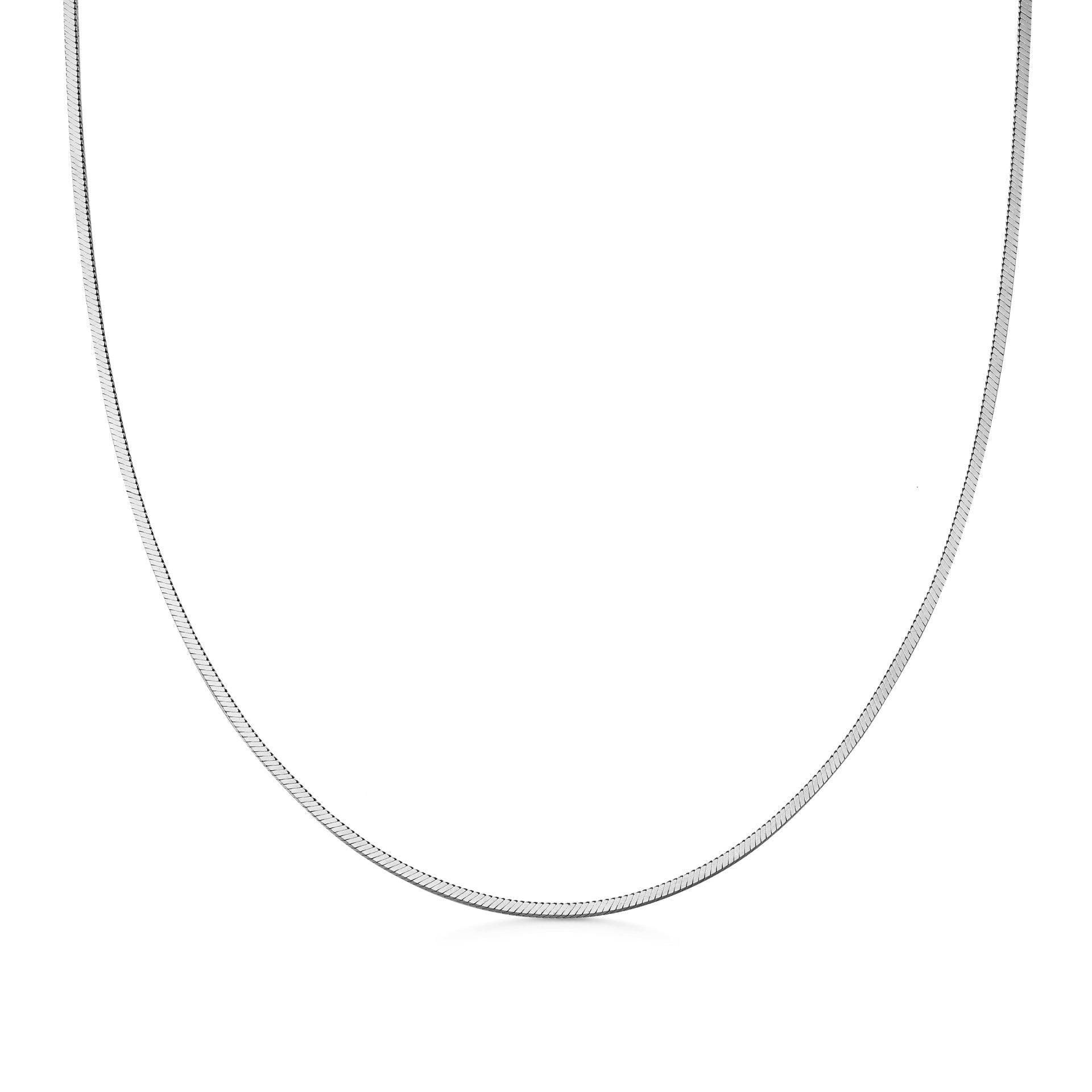 9ct White Gold Square Snake Chain