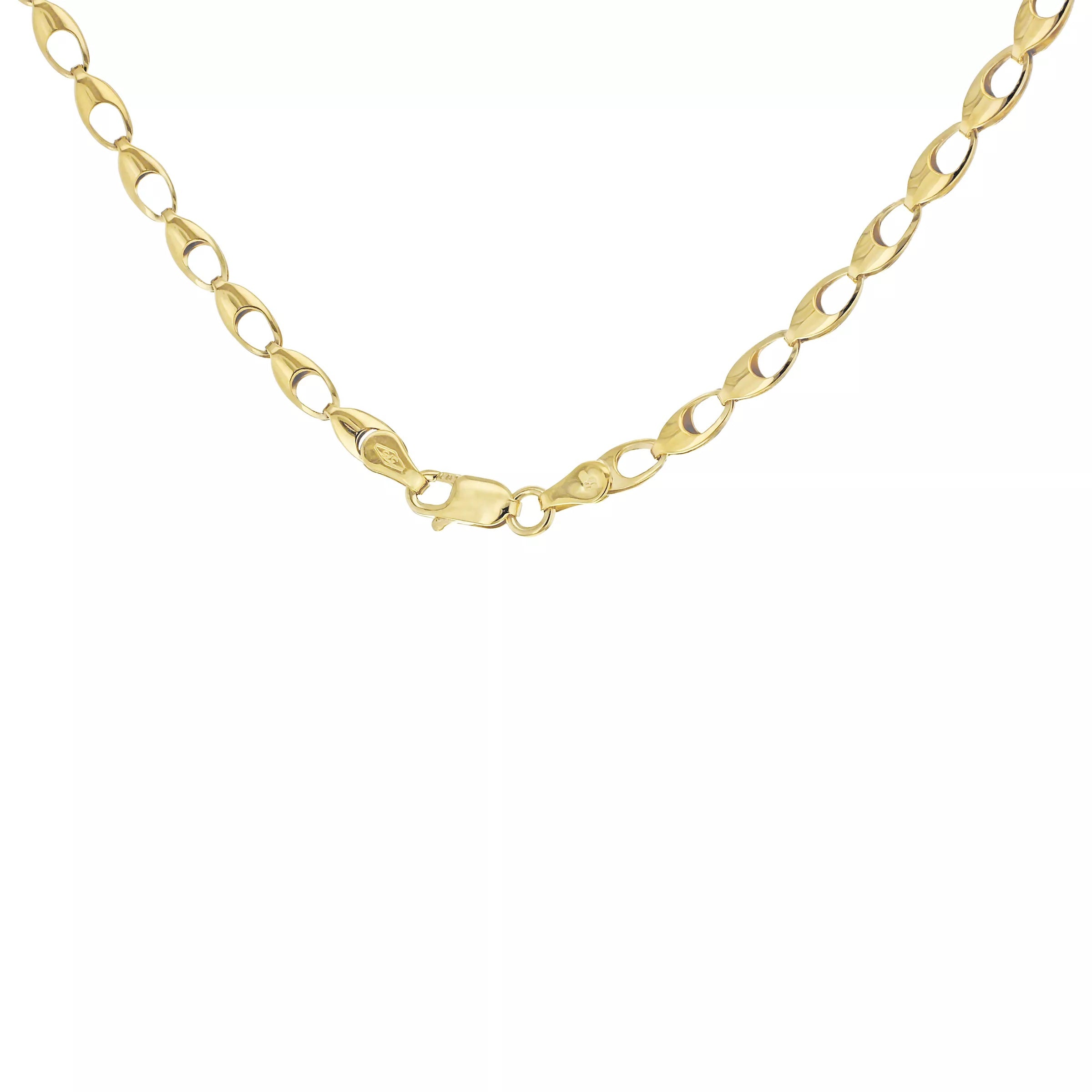 9ct Yellow Gold Oval Marquise Links Chain