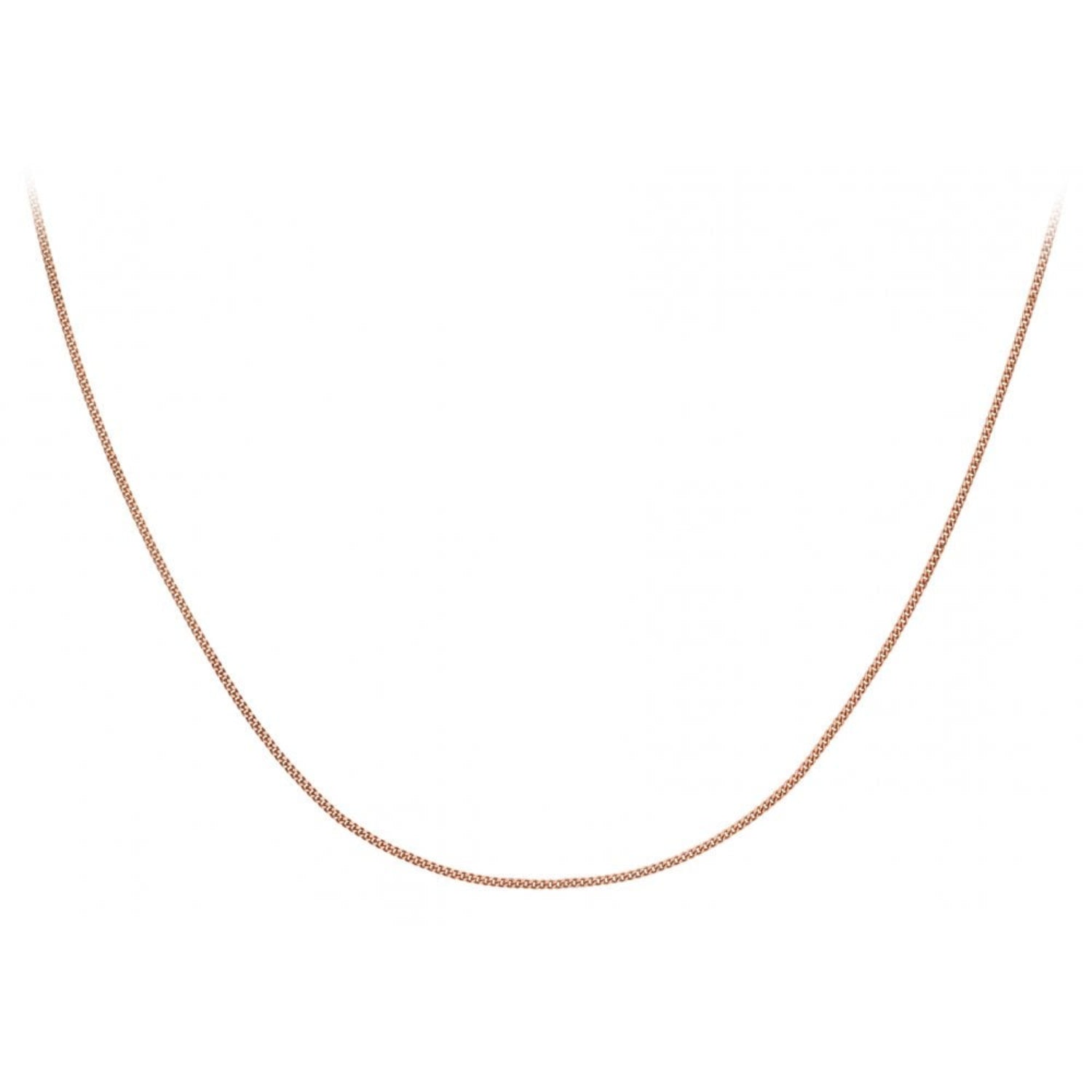 9ct Rose Gold 25 Diamond Cut Ultra-Slim Curb Chain