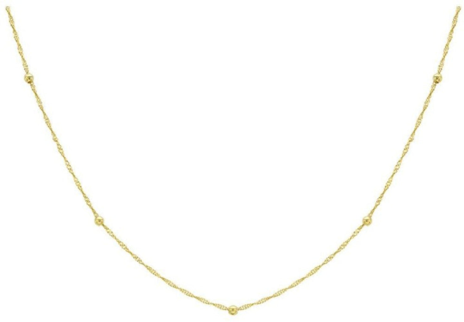 9ct Yellow Gold Diamond Cut Ball & Twist Curb Chain