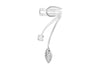 Sterling Silver Wire Leaf and Purple Zirconia Ear Cuff